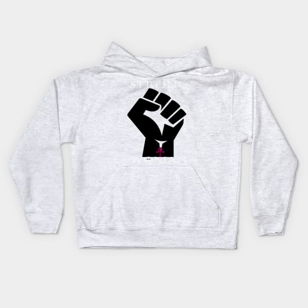 StrongWoman white Kids Hoodie by dahJah